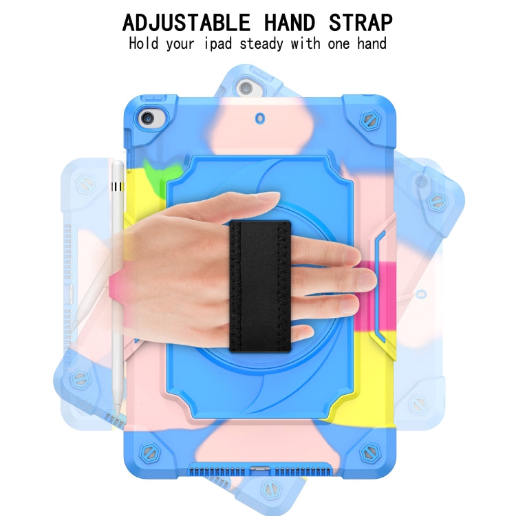 360 Degree Rotation Turntable Contrast Color Robot Shockproof Silicone + PC Protective Case with Holder For iPad 10.2 / 10.2 (2020) / Pro 10.5(Colorful + Blue) - iPad Air (2022) / (2020) 10.9 Cases by buy2fix | Online Shopping UK | buy2fix