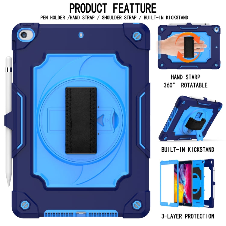 360 Degree Rotation Turntable Contrast Color Robot Shockproof Silicone + PC Protective Case with Holder For iPad 10.2 / 10.2 (2020) / Pro 10.5(Navy Blue + Blue) - iPad Air (2022) / (2020) 10.9 Cases by buy2fix | Online Shopping UK | buy2fix