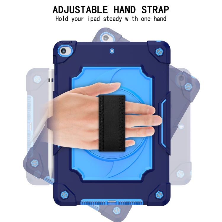 360 Degree Rotation Turntable Contrast Color Robot Shockproof Silicone + PC Protective Case with Holder For iPad 10.2 / 10.2 (2020) / Pro 10.5(Navy Blue + Blue) - iPad Air (2022) / (2020) 10.9 Cases by buy2fix | Online Shopping UK | buy2fix