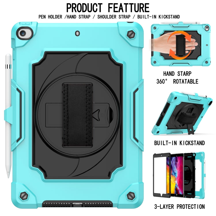 360 Degree Rotation Turntable Contrast Color Robot Shockproof Silicone + PC Protective Case with Holder For iPad 10.2 / 10.2 (2020) / Pro 10.5(Mint Green + Black) - iPad Air (2022) / (2020) 10.9 Cases by buy2fix | Online Shopping UK | buy2fix