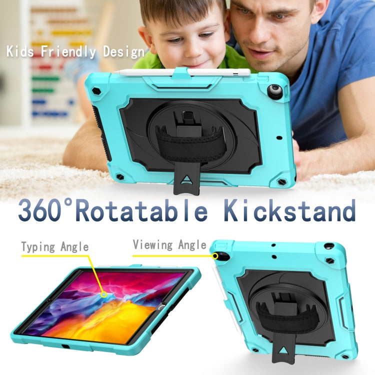 360 Degree Rotation Turntable Contrast Color Robot Shockproof Silicone + PC Protective Case with Holder For iPad 10.2 / 10.2 (2020) / Pro 10.5(Mint Green + Black) - iPad Air (2022) / (2020) 10.9 Cases by buy2fix | Online Shopping UK | buy2fix