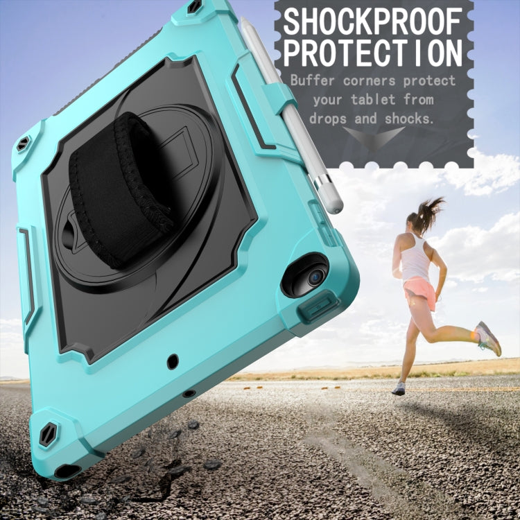360 Degree Rotation Turntable Contrast Color Robot Shockproof Silicone + PC Protective Case with Holder For iPad 10.2 / 10.2 (2020) / Pro 10.5(Mint Green + Black) - iPad Air (2022) / (2020) 10.9 Cases by buy2fix | Online Shopping UK | buy2fix