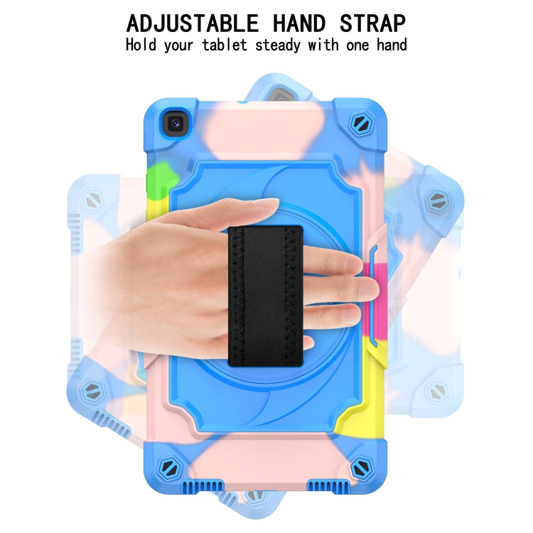 For Samsung Tab A 8.0 (2019)/T290 360 Degree Rotation Turntable Contrast Color Robot Shockproof Silicone + PC Protective Case with Holder(Colorful + Blue) - Other Galaxy Tab PC by buy2fix | Online Shopping UK | buy2fix