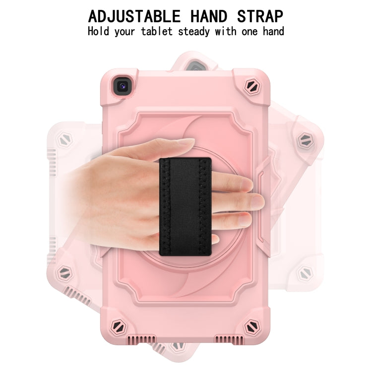 For Samsung Tab A 8.0 (2019)/T290 360 Degree Rotation Turntable Contrast Color Robot Shockproof Silicone + PC Protective Case with Holder(Rose Gold) - Other Galaxy Tab PC by buy2fix | Online Shopping UK | buy2fix