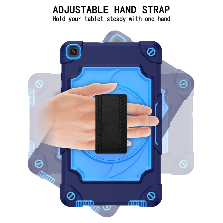 For Samsung Tab A 8.0 (2019)/T290 360 Degree Rotation Turntable Contrast Color Robot Shockproof Silicone + PC Protective Case with Holder(Navy Blue + Blue) - Other Galaxy Tab PC by buy2fix | Online Shopping UK | buy2fix