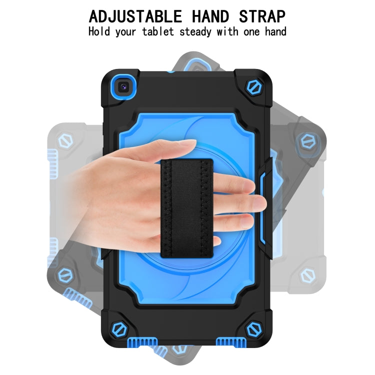 For Samsung Tab A 8.0 (2019)/T290 360 Degree Rotation Turntable Contrast Color Robot Shockproof Silicone + PC Protective Case with Holder(Black + Blue) - Other Galaxy Tab PC by buy2fix | Online Shopping UK | buy2fix