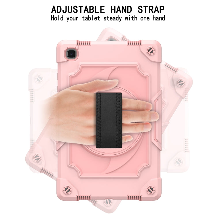 For Samsung Galaxy Tab A7 10.4 (2020)/T500 360 Degree Rotation Turntable Contrast Color Robot Shockproof Silicone + PC Protective Case with Holder(Rose Gold) - Other Galaxy Tab PC by buy2fix | Online Shopping UK | buy2fix
