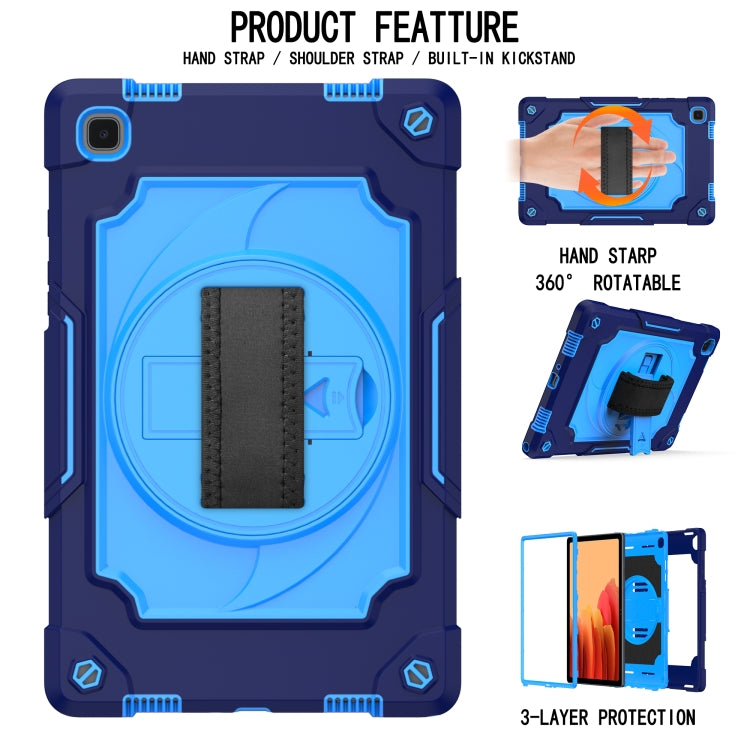 For Samsung Galaxy Tab A7 10.4 (2020)/T500 360 Degree Rotation Turntable Contrast Color Robot Shockproof Silicone + PC Protective Case with Holder(Navy Blue + Blue) - Other Galaxy Tab PC by buy2fix | Online Shopping UK | buy2fix