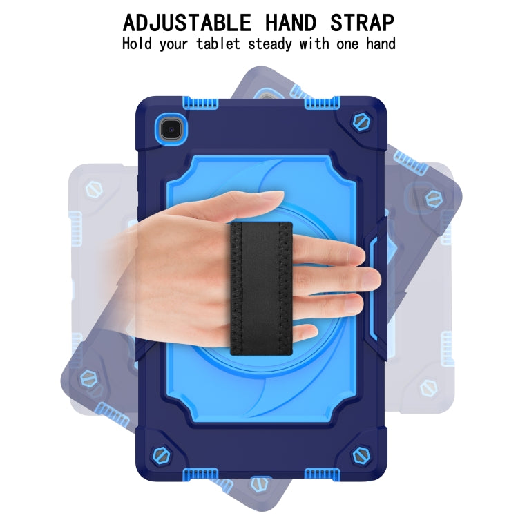 For Samsung Galaxy Tab A7 10.4 (2020)/T500 360 Degree Rotation Turntable Contrast Color Robot Shockproof Silicone + PC Protective Case with Holder(Navy Blue + Blue) - Other Galaxy Tab PC by buy2fix | Online Shopping UK | buy2fix
