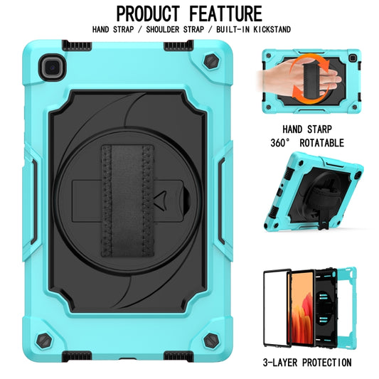 For Samsung Galaxy Tab A7 10.4 (2020)/T500 360 Degree Rotation Turntable Contrast Color Robot Shockproof Silicone + PC Protective Case with Holder(Mint Green + Black) - Other Galaxy Tab PC by buy2fix | Online Shopping UK | buy2fix