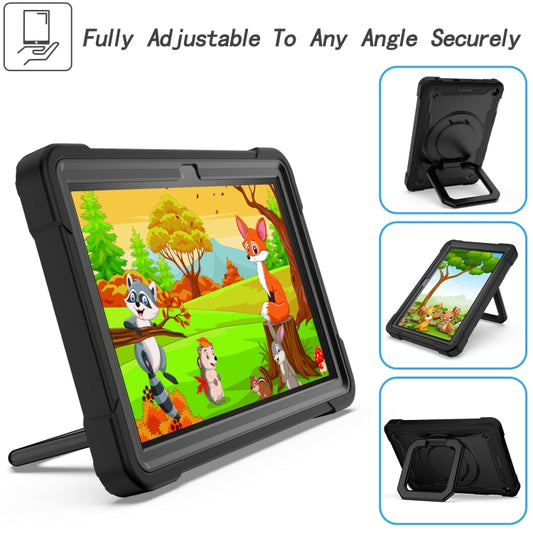 For Amazon Kindle Fire HD 8 (2020) Contrast Color Shockproof Robot Silicone + PC Case with Wristband Holder(Black) - Amazon by buy2fix | Online Shopping UK | buy2fix