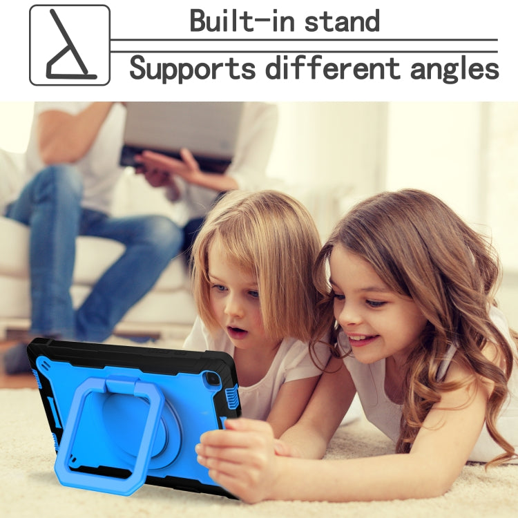 For Samsung Galaxy Tab A7 10.4 (2020) T500 / T505 Contrast Color Shockproof Robot Silicone + PC Case with Wristband Holder(Black + Blue) - Other Galaxy Tab PC by buy2fix | Online Shopping UK | buy2fix