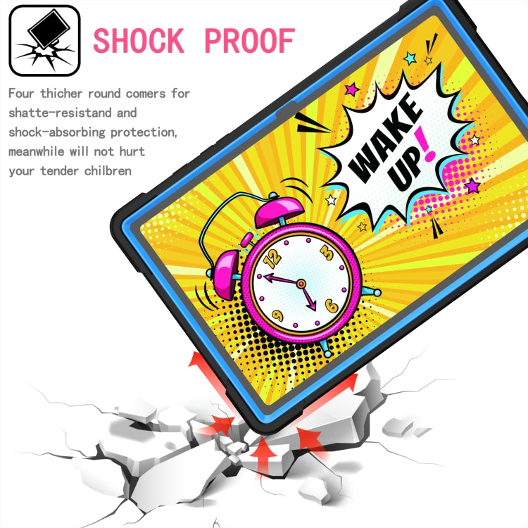 For Samsung Galaxy Tab A7 10.4 (2020) T500 / T505 Contrast Color Shockproof Robot Silicone + PC Case with Wristband Holder(Black + Blue) - Other Galaxy Tab PC by buy2fix | Online Shopping UK | buy2fix
