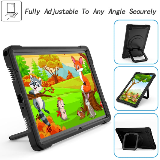 For Samsung Galaxy Tab A7 10.4 (2020) T500 / T505 Contrast Color Shockproof Robot Silicone + PC Case with Wristband Holder(Black) - Other Galaxy Tab PC by buy2fix | Online Shopping UK | buy2fix