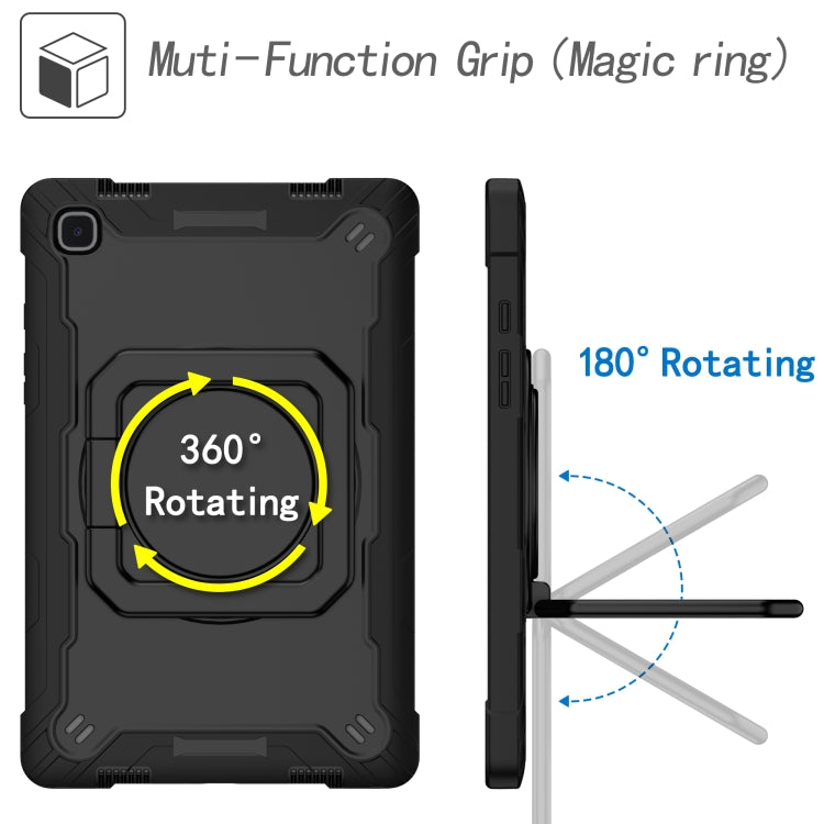 For Samsung Galaxy Tab A7 10.4 (2020) T500 / T505 Contrast Color Shockproof Robot Silicone + PC Case with Wristband Holder(Black) - Other Galaxy Tab PC by buy2fix | Online Shopping UK | buy2fix