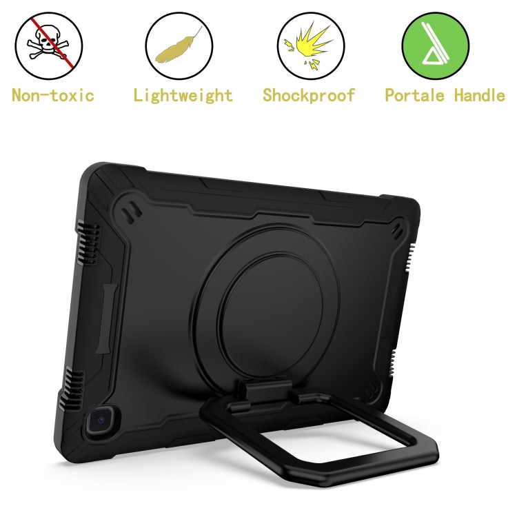 For Samsung Galaxy Tab A7 10.4 (2020) T500 / T505 Contrast Color Shockproof Robot Silicone + PC Case with Wristband Holder(Black) - Other Galaxy Tab PC by buy2fix | Online Shopping UK | buy2fix