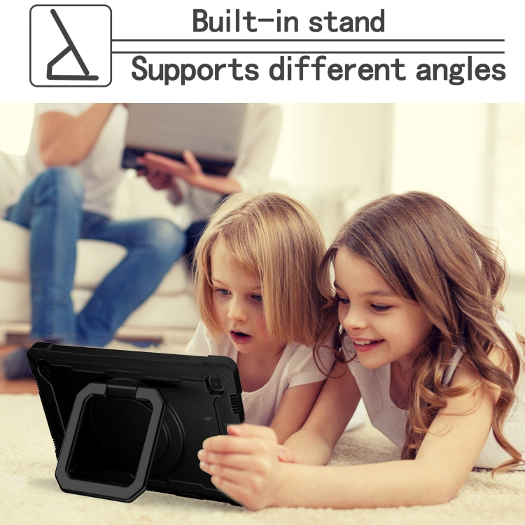 For Samsung Galaxy Tab A7 10.4 (2020) T500 / T505 Contrast Color Shockproof Robot Silicone + PC Case with Wristband Holder(Black) - Other Galaxy Tab PC by buy2fix | Online Shopping UK | buy2fix