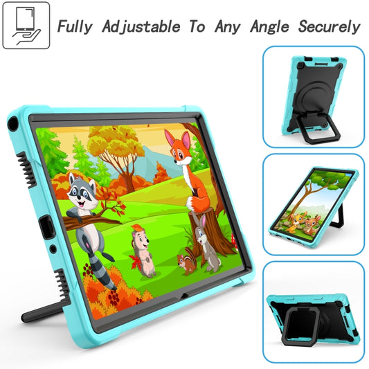 For Samsung Galaxy Tab A7 10.4 (2020) T500 / T505 Contrast Color Shockproof Robot Silicone + PC Case with Wristband Holder(Mint Green + Black) - Other Galaxy Tab PC by buy2fix | Online Shopping UK | buy2fix