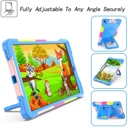 For Samsung Galaxy Tab A10.1 (2019) T510 Contrast Color Shockproof Robot Silicone + PC Case with Wristband Holder(Camouflage + Blue) - Tab A 10.1 (2019) T510 / T515 by buy2fix | Online Shopping UK | buy2fix