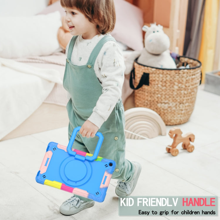 For Samsung Galaxy Tab A10.1 (2019) T510 Contrast Color Shockproof Robot Silicone + PC Case with Wristband Holder(Camouflage + Blue) - Tab A 10.1 (2019) T510 / T515 by buy2fix | Online Shopping UK | buy2fix