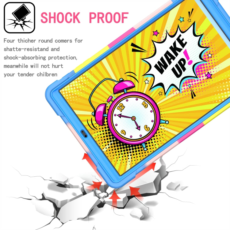 For Samsung Galaxy Tab A10.1 (2019) T510 Contrast Color Shockproof Robot Silicone + PC Case with Wristband Holder(Camouflage + Blue) - Tab A 10.1 (2019) T510 / T515 by buy2fix | Online Shopping UK | buy2fix