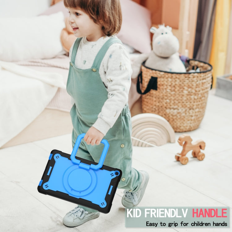 For Samsung Galaxy Tab A10.1 (2019) T510 Contrast Color Shockproof Robot Silicone + PC Case with Wristband Holder(Black + Blue) - Tab A 10.1 (2019) T510 / T515 by buy2fix | Online Shopping UK | buy2fix