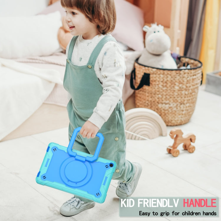 For Samsung Galaxy Tab A10.1 (2019) T510 Contrast Color Shockproof Robot Silicone + PC Case with Wristband Holder(Mint Green + Blue) - Tab A 10.1 (2019) T510 / T515 by buy2fix | Online Shopping UK | buy2fix