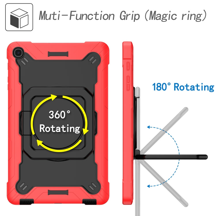 For Samsung Galaxy Tab A10.1 (2019) T510 Contrast Color Shockproof Robot Silicone + PC Case with Wristband Holder(Red + Black) - Tab A 10.1 (2019) T510 / T515 by buy2fix | Online Shopping UK | buy2fix
