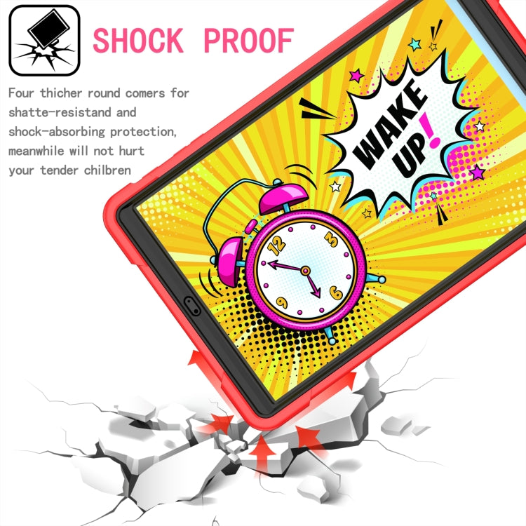 For Samsung Galaxy Tab A10.1 (2019) T510 Contrast Color Shockproof Robot Silicone + PC Case with Wristband Holder(Red + Black) - Tab A 10.1 (2019) T510 / T515 by buy2fix | Online Shopping UK | buy2fix