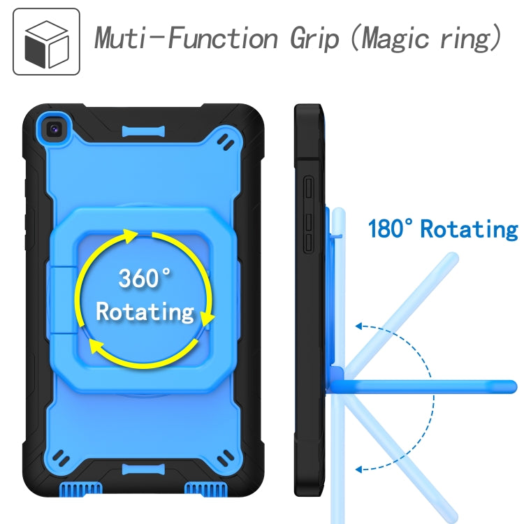 For Samsung Galaxy Tab A 8.0 (2019) T290 Contrast Color Shockproof Robot Silicone + PC Case with Wristband Holder(Black + Blue) - Other Galaxy Tab PC by buy2fix | Online Shopping UK | buy2fix