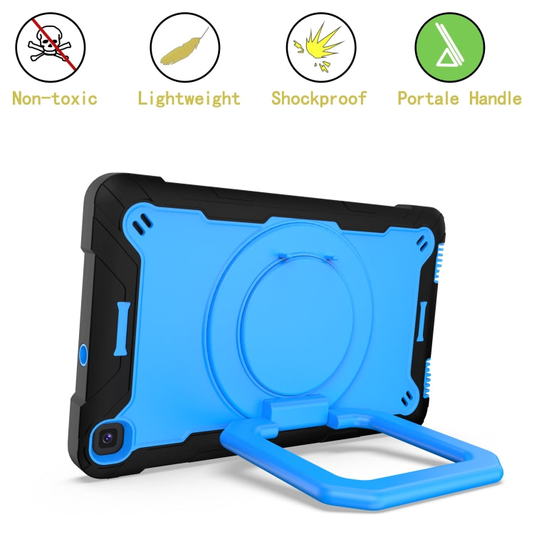 For Samsung Galaxy Tab A 8.0 (2019) T290 Contrast Color Shockproof Robot Silicone + PC Case with Wristband Holder(Black + Blue) - Other Galaxy Tab PC by buy2fix | Online Shopping UK | buy2fix
