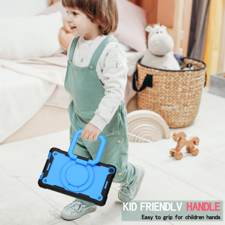 For Samsung Galaxy Tab A 8.0 (2019) T290 Contrast Color Shockproof Robot Silicone + PC Case with Wristband Holder(Black + Blue) - Other Galaxy Tab PC by buy2fix | Online Shopping UK | buy2fix
