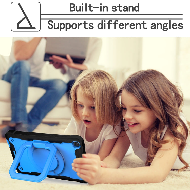 For Samsung Galaxy Tab A 8.0 (2019) T290 Contrast Color Shockproof Robot Silicone + PC Case with Wristband Holder(Black + Blue) - Other Galaxy Tab PC by buy2fix | Online Shopping UK | buy2fix