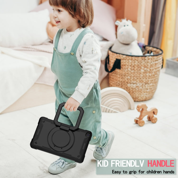 For Samsung Galaxy Tab A 8.0 (2019) T290 Contrast Color Shockproof Robot Silicone + PC Case with Wristband Holder(Black) - Other Galaxy Tab PC by buy2fix | Online Shopping UK | buy2fix