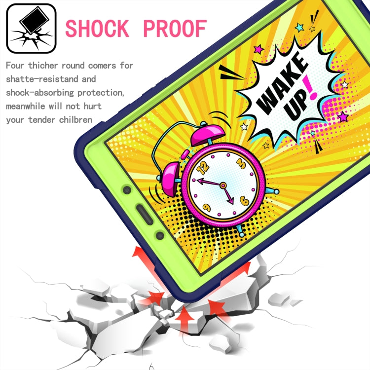 For Samsung Galaxy Tab A 8.0 (2019) T290 Contrast Color Shockproof Robot Silicone + PC Case with Wristband Holder(Navy Blue + Yellow-green) - Other Galaxy Tab PC by buy2fix | Online Shopping UK | buy2fix