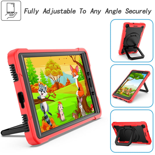 For Samsung Galaxy Tab A 8.0 (2019) T290 Contrast Color Shockproof Robot Silicone + PC Case with Wristband Holder(Red + Black) - Other Galaxy Tab PC by buy2fix | Online Shopping UK | buy2fix