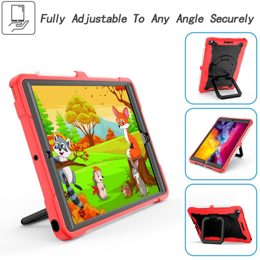 For iPad 10.2 2021 / 2020 / 2019 Contrast Color Shockproof Robot Silicone + PC Case with Wristband Holder(Red + Black) - iPad 10.2 Cases by buy2fix | Online Shopping UK | buy2fix