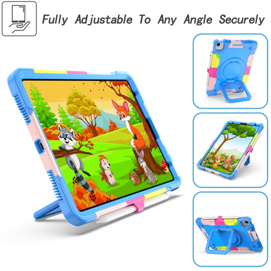 Contrast Color Shockproof Robot Silicone + PC Case with Wristband Holder For iPad Air 2022 / 2020 10.9(Camouflage + Blue) - iPad Air (2022) / (2020) 10.9 Cases by buy2fix | Online Shopping UK | buy2fix