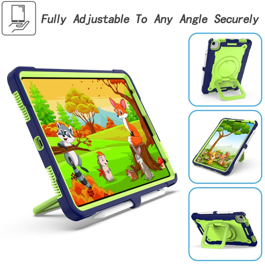 Contrast Color Shockproof Robot Silicone + PC Case with Wristband Holder For iPad Air 2022 / 2020 10.9(Navy Blue + Yellow-green) - iPad Air (2022) / (2020) 10.9 Cases by buy2fix | Online Shopping UK | buy2fix