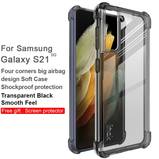 For Samsung Galaxy S21 5G IMAK All-inclusive Shockproof Airbag TPU Case with Screen Protector(Transparent Black) by imak