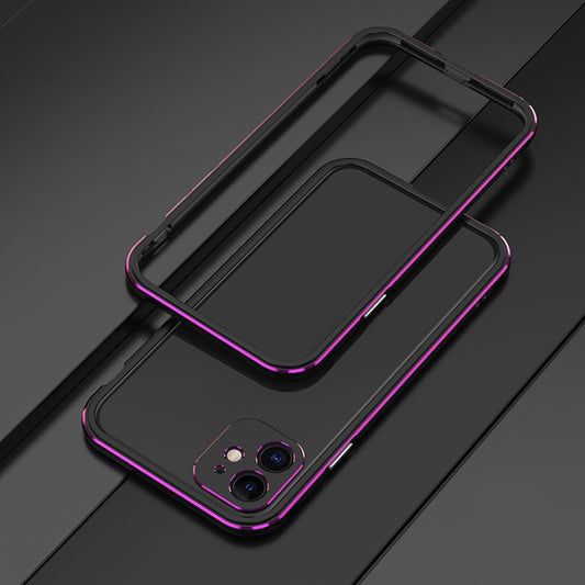 For iPhone 11 Pro Aurora Series Lens Protector + Metal Frame Protective Case (Black Purple) - iPhone 11 Pro Cases by buy2fix | Online Shopping UK | buy2fix