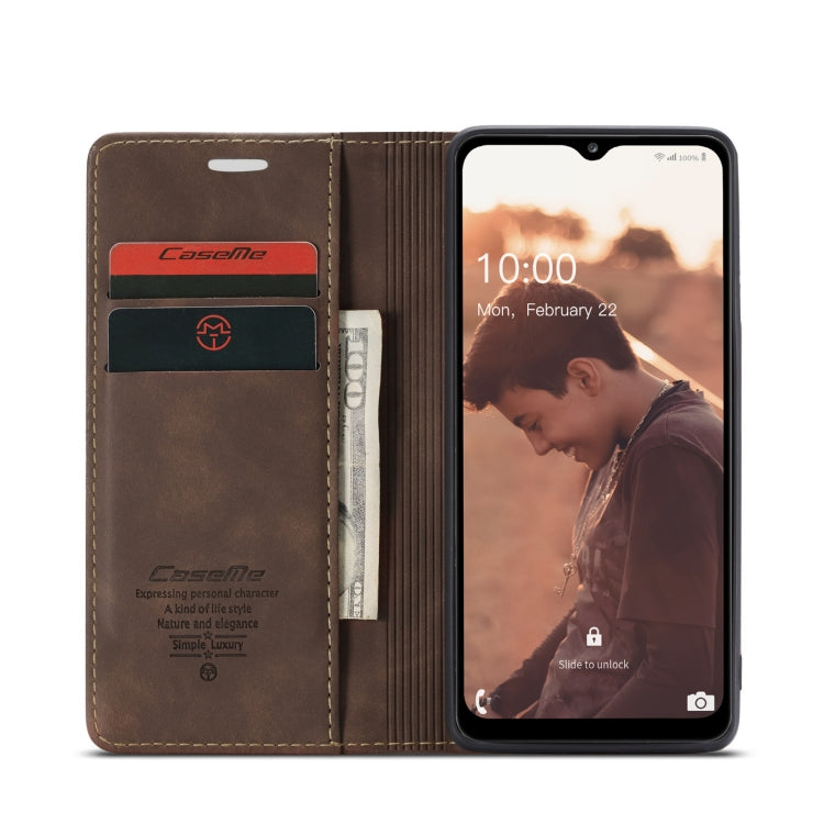 For Samsung Galaxy A32 5G CaseMe 013 Multifunctional Horizontal Flip Leather Case with Holder & Card Slot & Wallet(Coffee) - Galaxy Phone Cases by CaseMe | Online Shopping UK | buy2fix