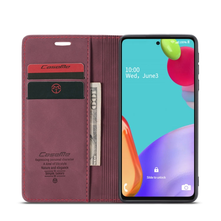For Samsung Galaxy A52 5G / 4G CaseMe 013 Multifunctional Horizontal Flip Leather Case with Holder & Card Slot & Wallet(Wine Red) - Galaxy Phone Cases by CaseMe | Online Shopping UK | buy2fix
