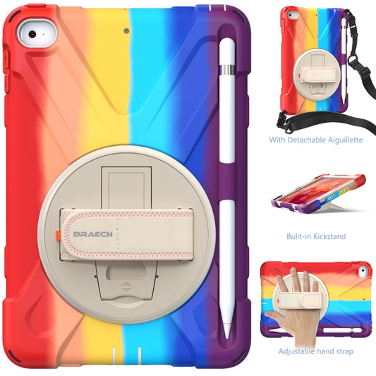 Shockproof Colorful Silicone + PC Protective Case with Holder & Shoulder Strap & Hand Strap For iPad Mini (2019)(Red) - iPad mini (2019) / mini 5 Cases by buy2fix | Online Shopping UK | buy2fix