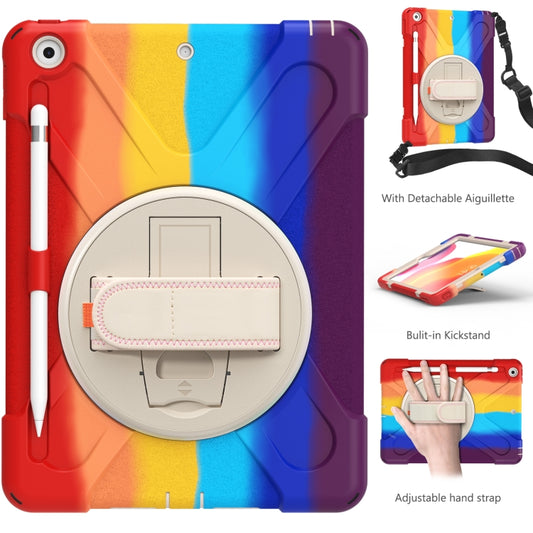 Shockproof Colorful Silicone + PC Protective Case with Holder & Shoulder Strap & Hand Strap For iPad 10.2 (2020)(Red) - iPad mini (2019) / mini 5 Cases by buy2fix | Online Shopping UK | buy2fix