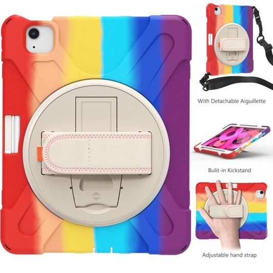 Shockproof Colorful Silicone + PC Protective Case with Holder & Shoulder Strap & Hand Strap For iPad Air 2022 / 2020 10.9(Red) - iPad Air (2022) / (2020) 10.9 Cases by buy2fix | Online Shopping UK | buy2fix