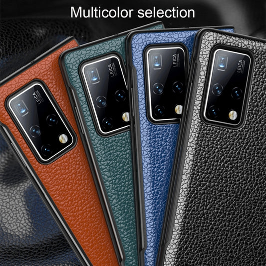 For Huawei Mate X2 Litchi Texture Cowhide Leather + TPU Shockproof Back Cover Case(Orange) - Huawei Cases by buy2fix | Online Shopping UK | buy2fix