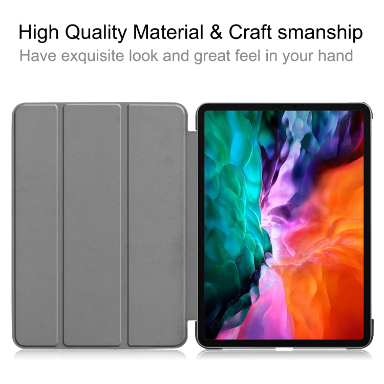 For iPad Air 13 2024 / Pro 12.9 2022 Custer Texture 3-folding Smart Leather Tablet Case(Rose Gold) - iPad Pro 12.9 (2022/2021) Cases by buy2fix | Online Shopping UK | buy2fix