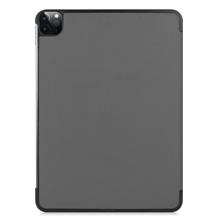 For iPad Air 13 2024 / Pro 12.9 2022 Custer Texture 3-folding Smart Leather Tablet Case(Grey) - iPad Pro 12.9 (2022/2021) Cases by buy2fix | Online Shopping UK | buy2fix