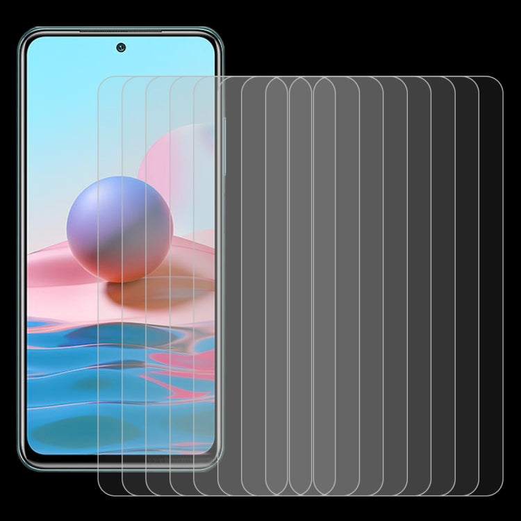 For Xiaomi Redmi Note 10 / Note 11 4G Global 6.43 inch/ Note 10 Global 6.43 inch / Poco M4 Pro 4G 10pcs 0.26mm 9H 2.5D Tempered Glass Film by buy2fix